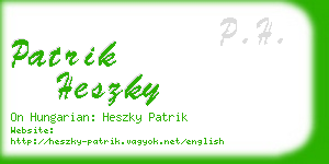 patrik heszky business card